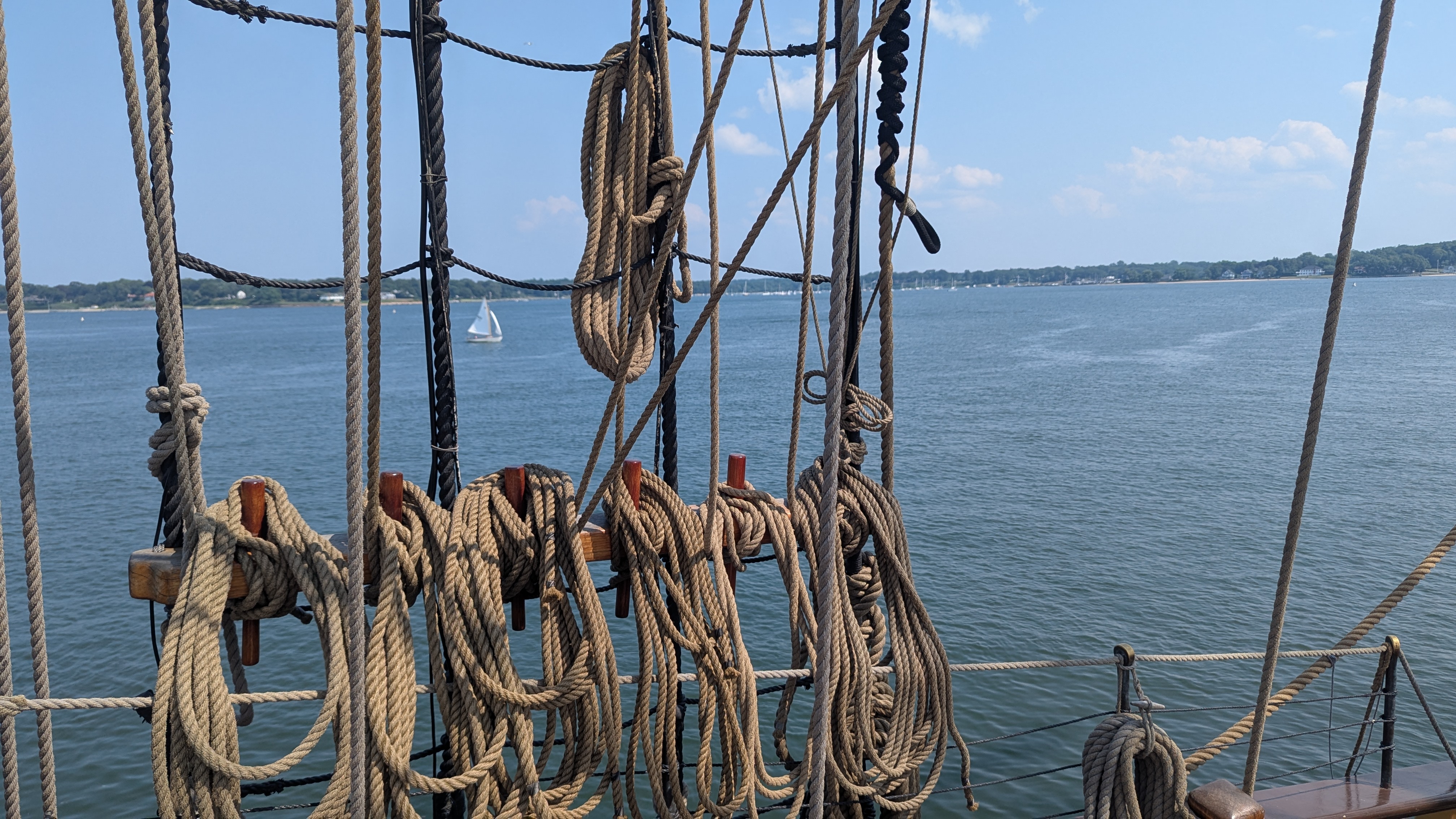 Quarter deck view of the Kalmar Nyckel tall ship.
